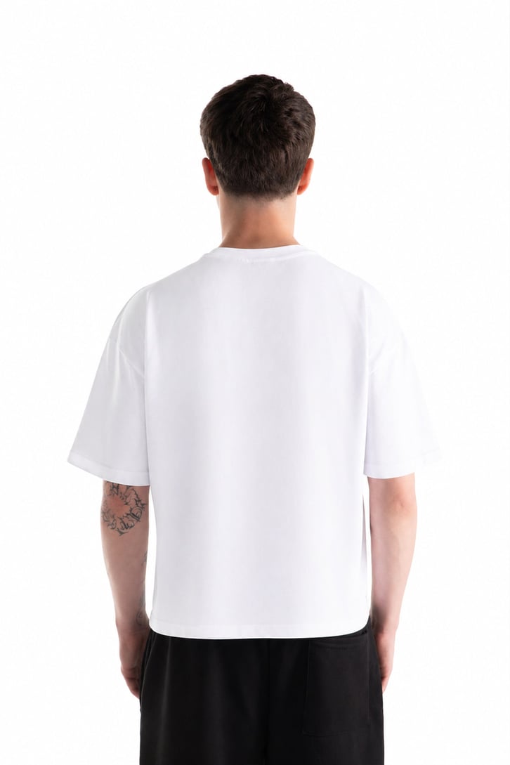 Basic Boxy Fit Beyaz Tişört