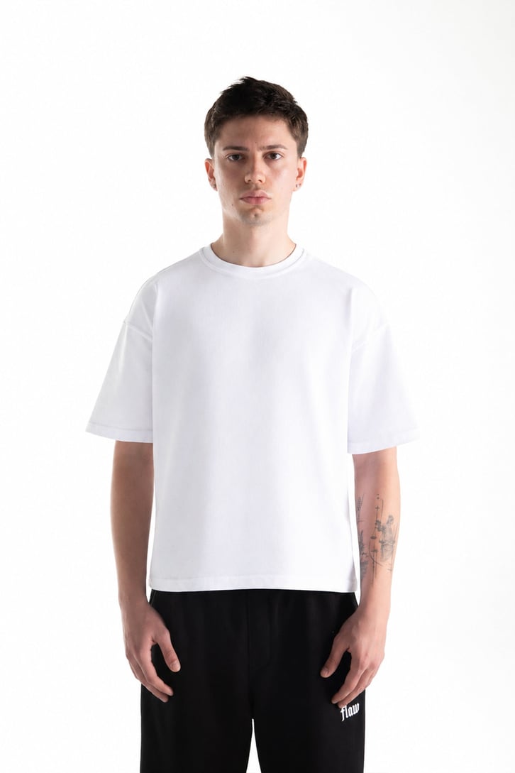 Basic Boxy Fit Beyaz Tişört