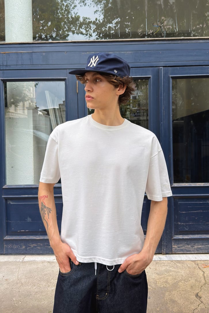 Basic Boxy Fit Ekru Tişört