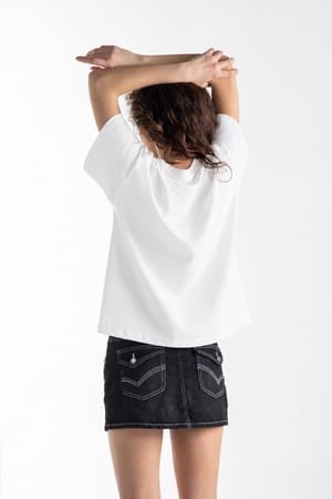 Basic Boxy Fit Ekru Tişört