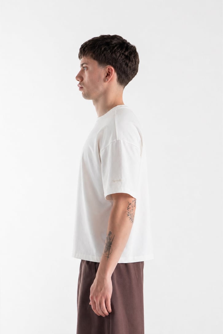 Basic Boxy Fit Ekru Tişört