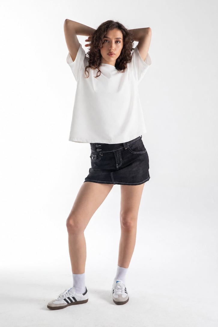 Basic Boxy Fit Ekru Tişört