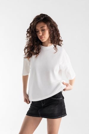 Basic Boxy Fit Ekru Tişört