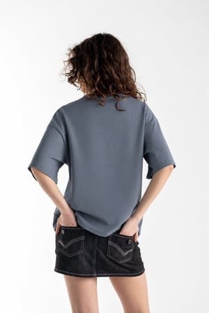 Basic Boxy Fit Gri Tişört