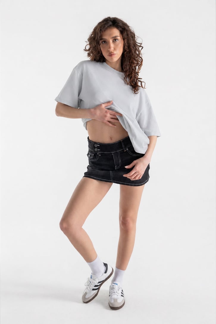 Basic Boxy Fit Taş Rengi Tişört