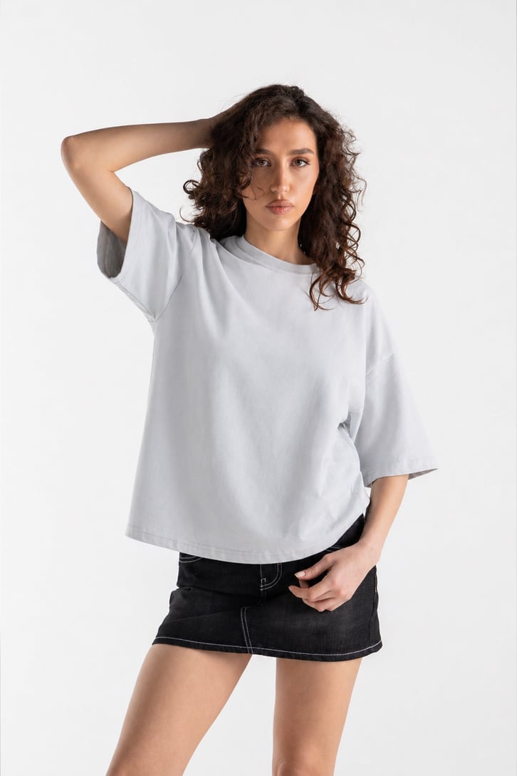 Basic Boxy Fit Taş Rengi Tişört