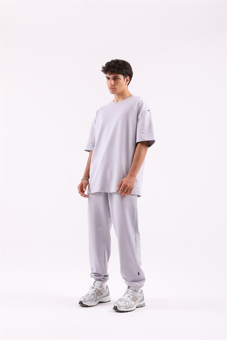 Basic Buz Gri Jogger Fit Eşofman Takımı