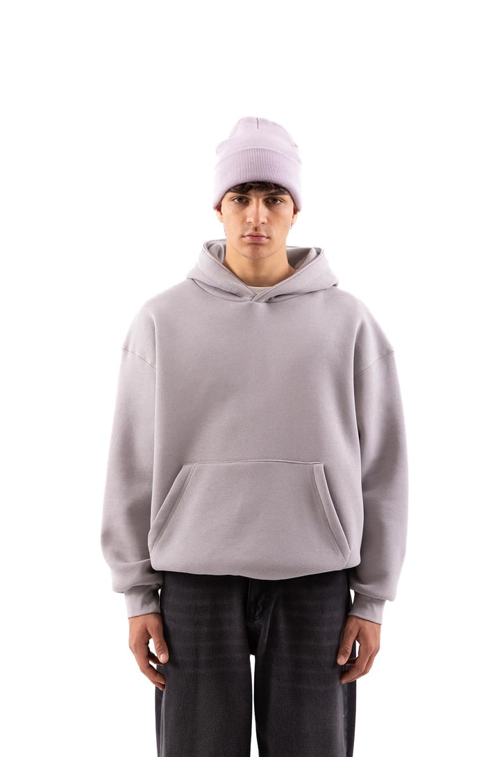 Basic Buz Gri Oversize Hoodie