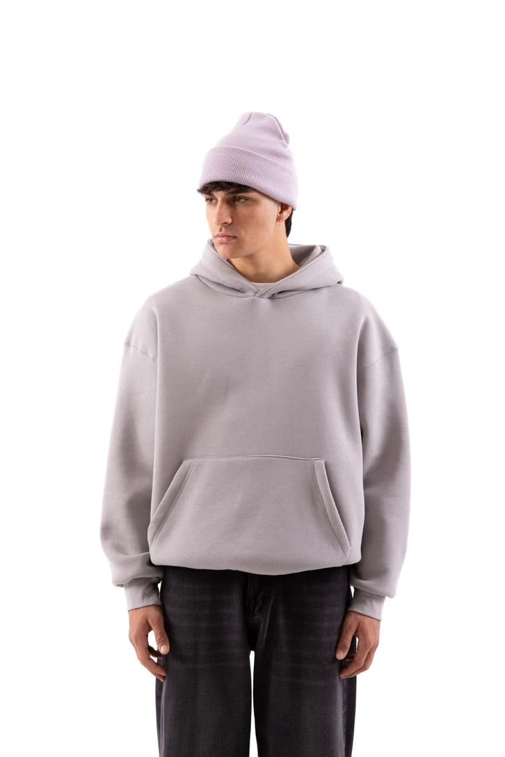 Basic Buz Gri Oversize Hoodie
