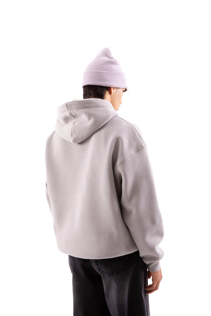 Basic Buz Gri Oversize Hoodie