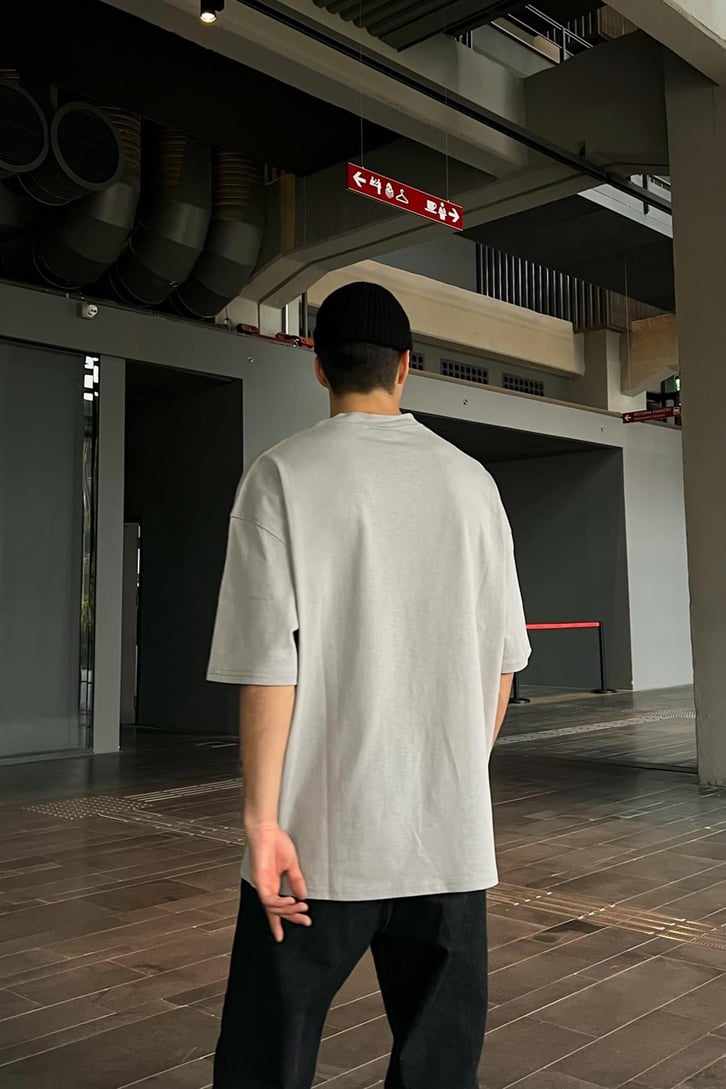 Basic Buz Gri Oversize Tshirt