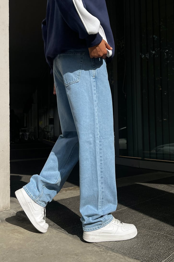 Basic Buz Mavi Baggy Jean