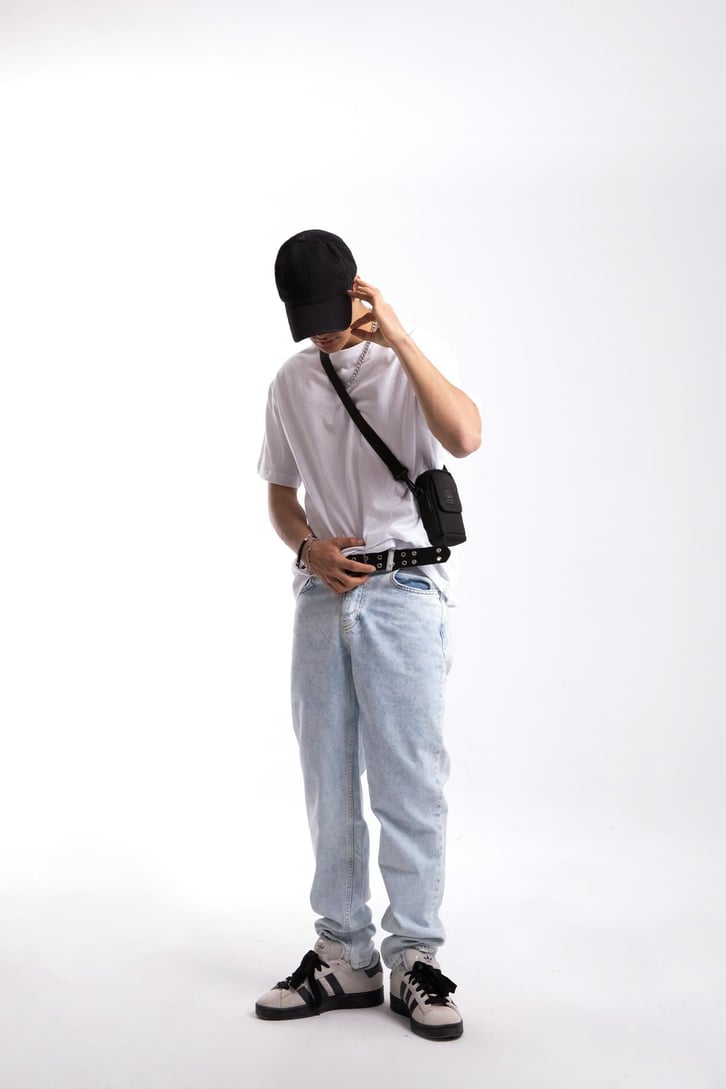 Basic Buz Mavi Baggy Jean