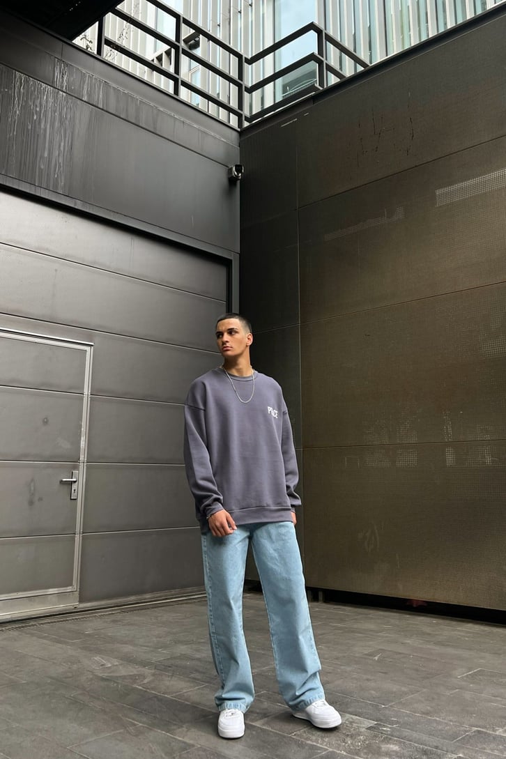 Basic Buz Mavi Baggy Jean