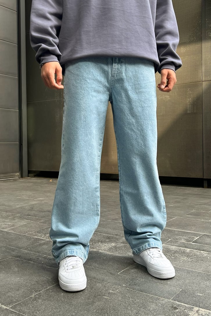 Basic Buz Mavi Baggy Jean