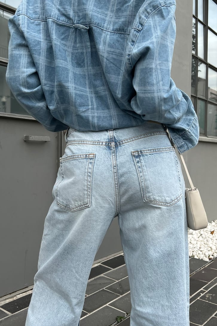 Basic Buz Mavi Baggy Jean