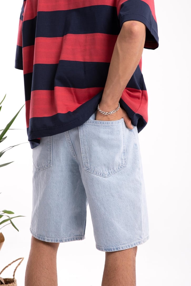 Basic Buz Mavi Jean Şort