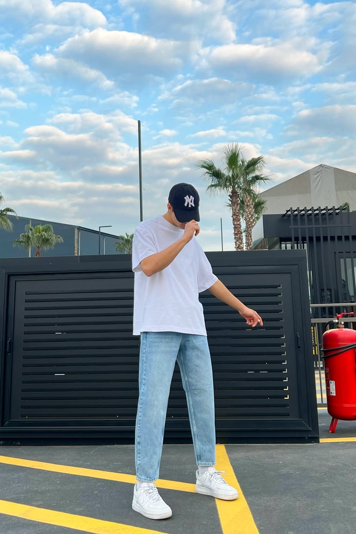 Basic Buz Mavi Mom Jean