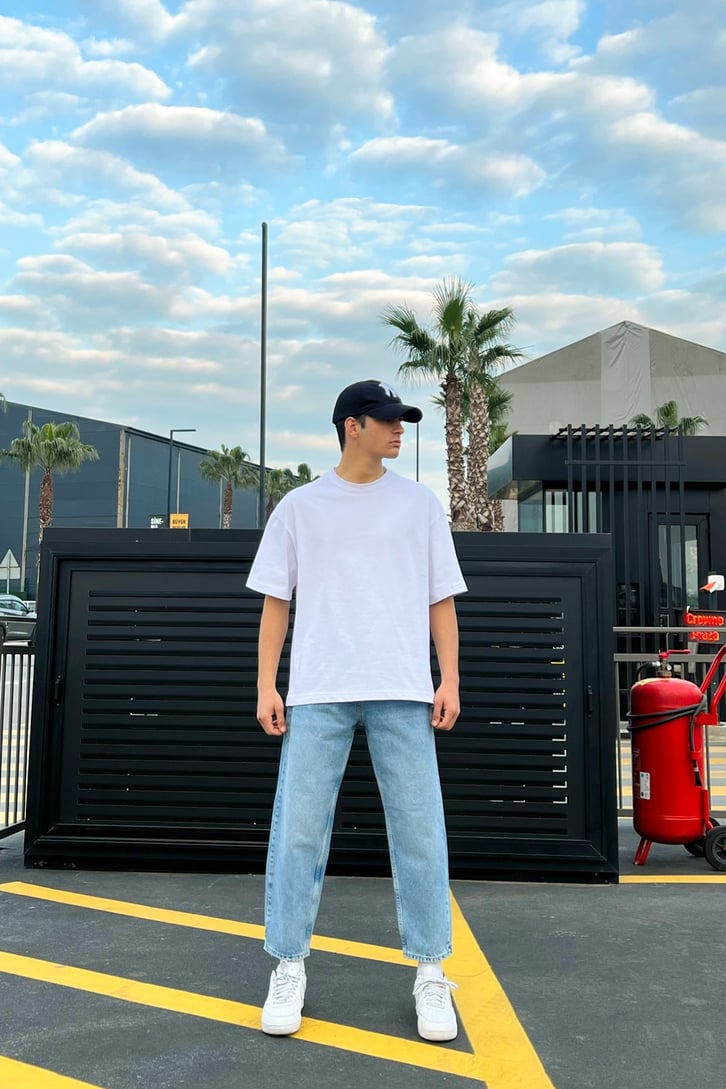 Basic Buz Mavi Mom Jean