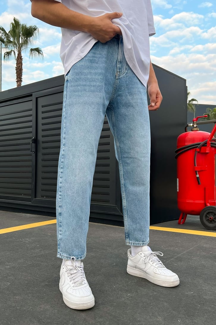 Basic Buz Mavi Mom Jean