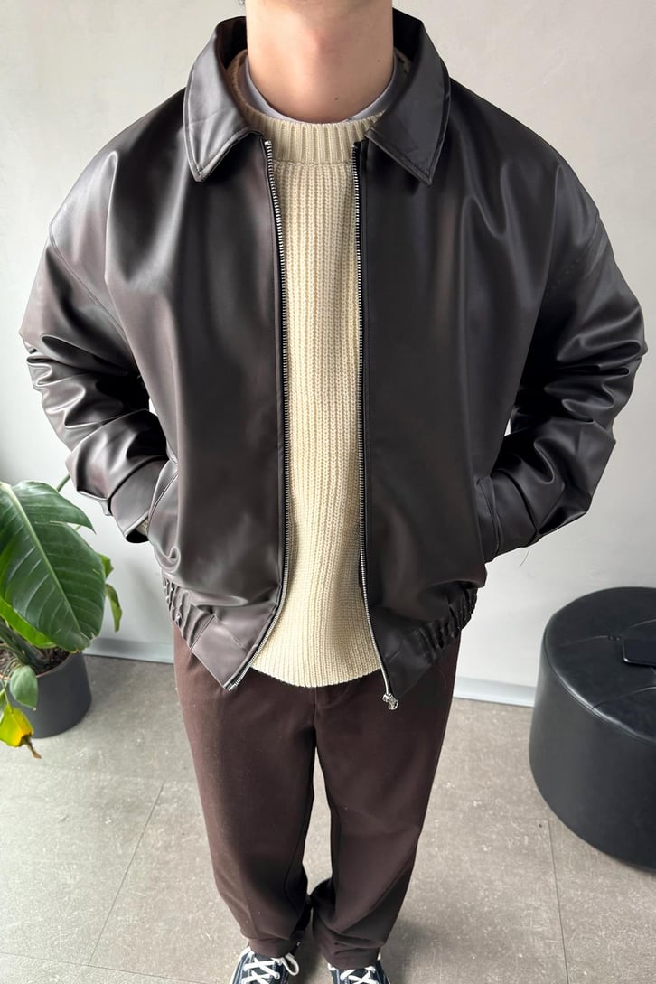 Basic Deri Oversize Ceket