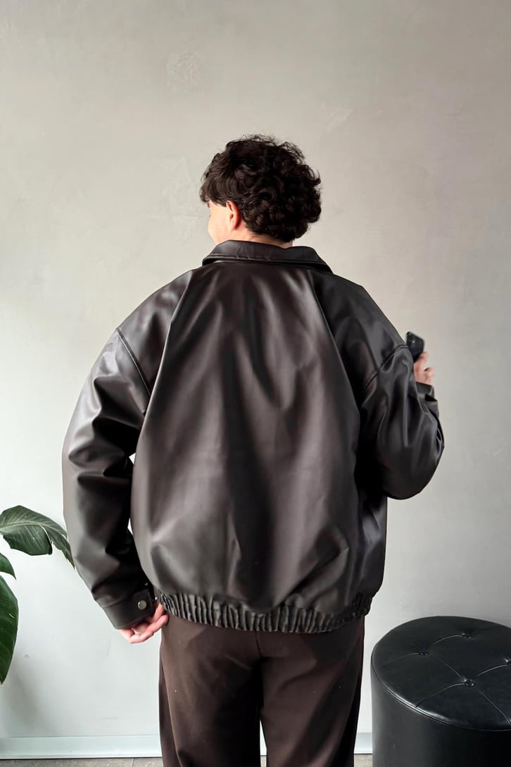 Basic Deri Oversize Ceket