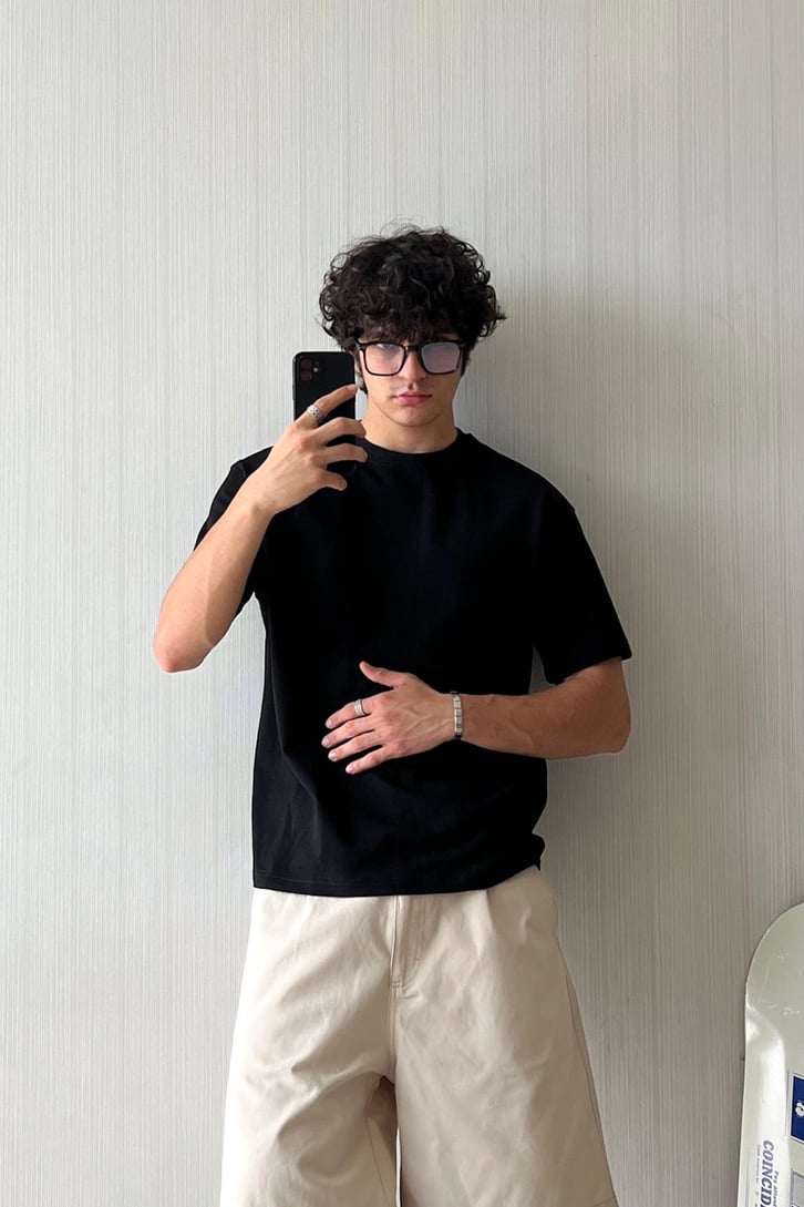 Basic Dokulu Regular Fit Tişört