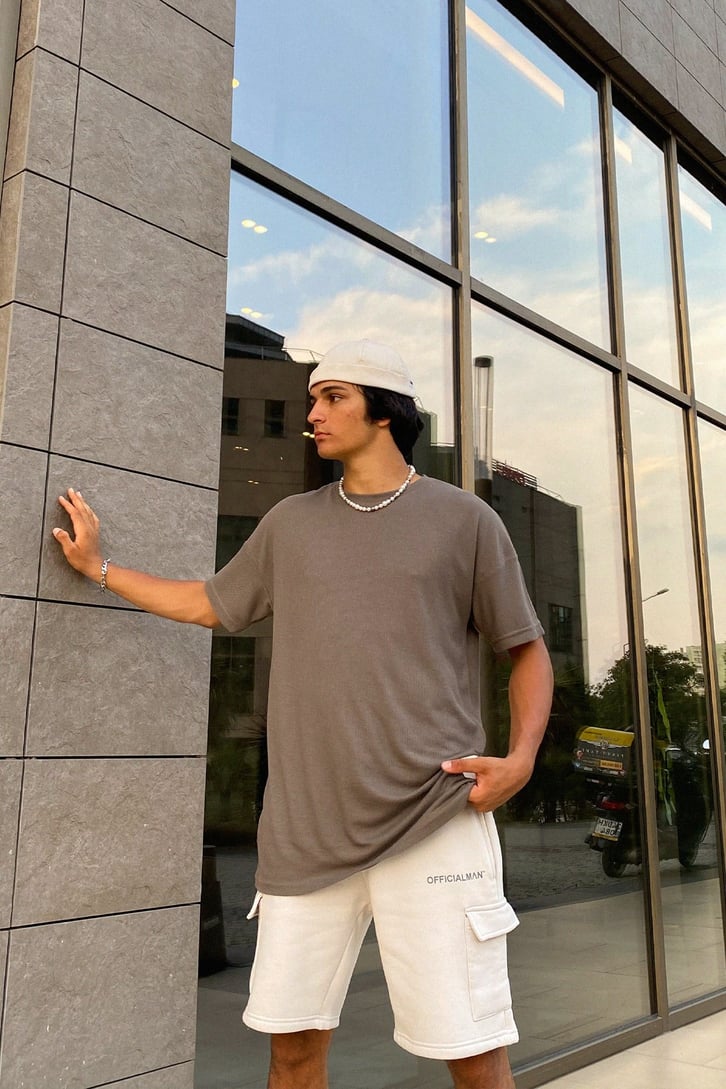 Basic Ekru Oversize Tshirt