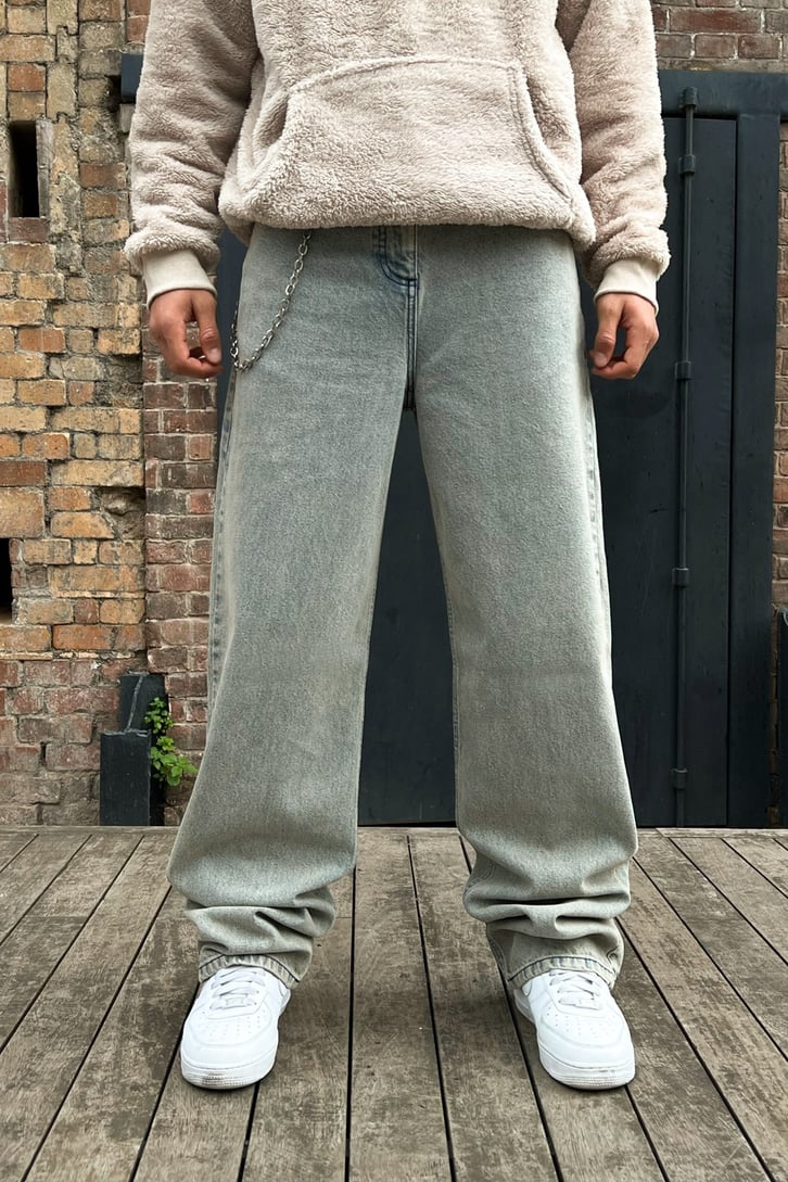 Basic Eskitmeli Mavi Baggy Jean