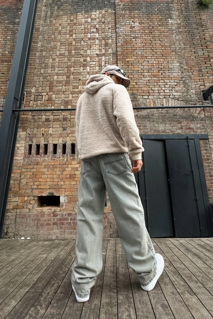 Basic Eskitmeli Mavi Baggy Jean