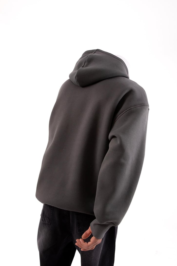 Basic Füme Oversize Hoodie