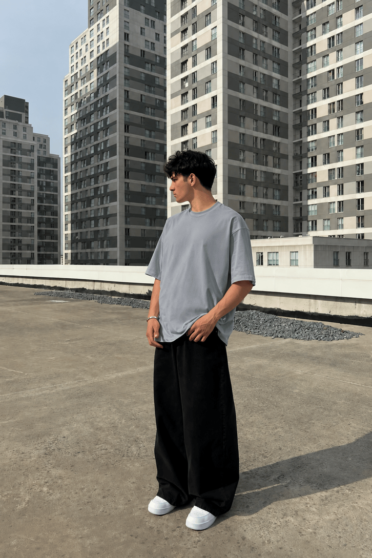 Basic Füme Oversize Tişört