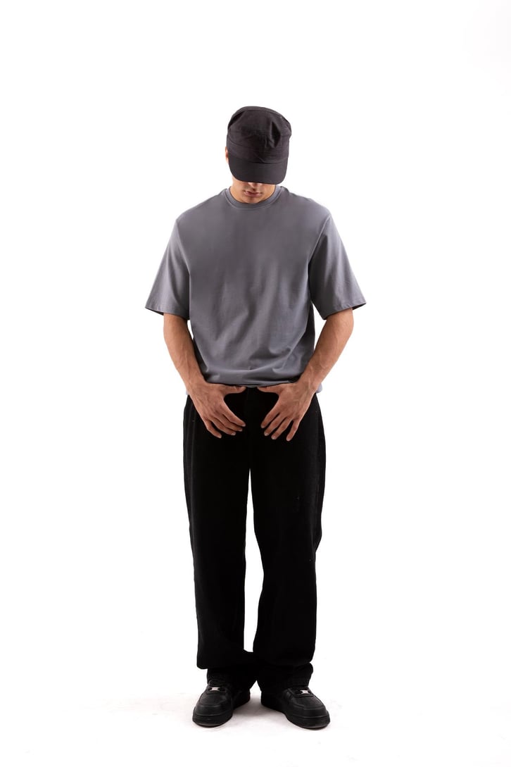 Basic Füme Relax Fit Tişört