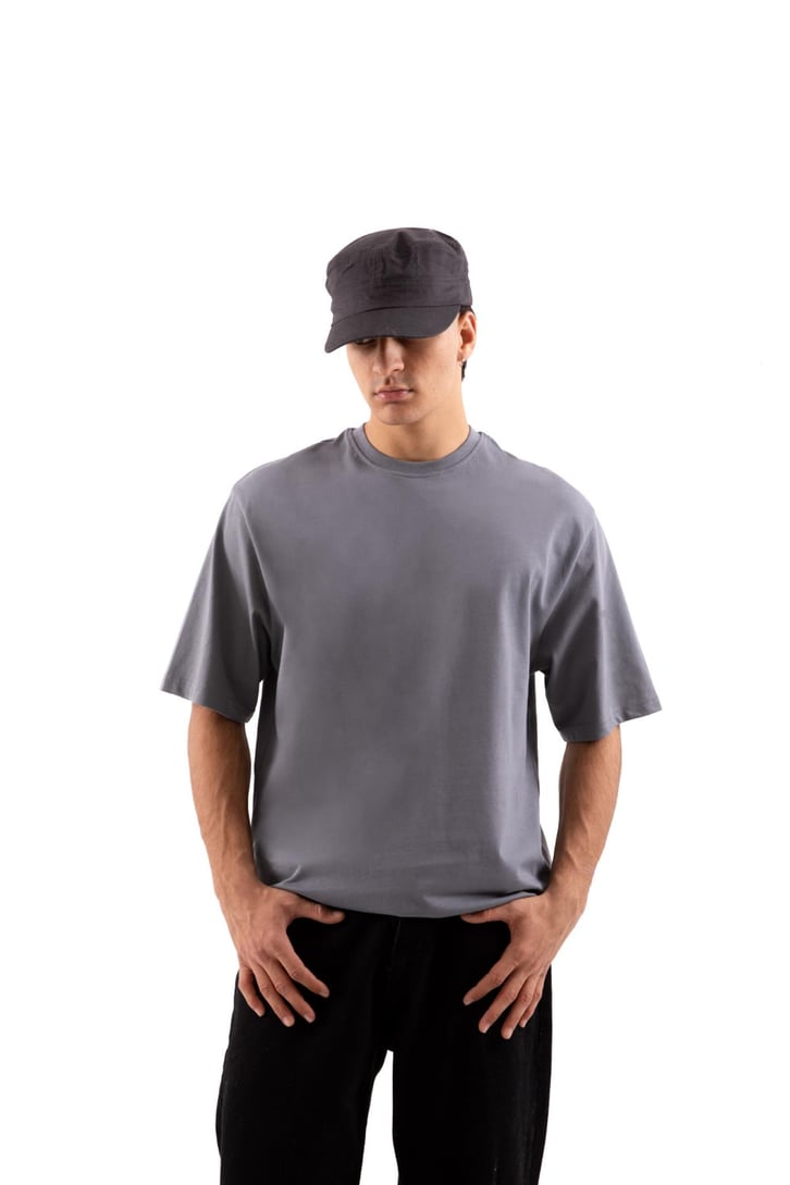 Basic Füme Relax Fit Tişört
