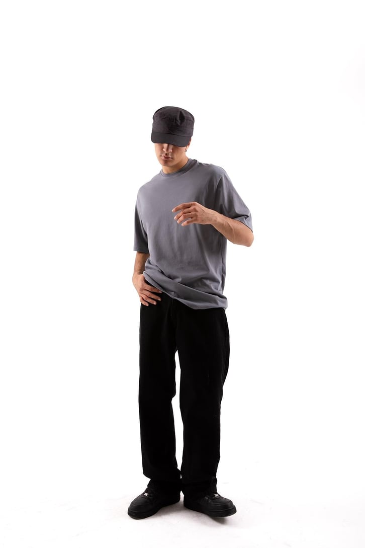 Basic Füme Relax Fit Tişört