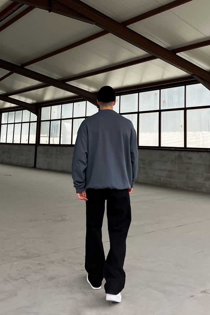 Basic Füme Zipper Sweatshirt