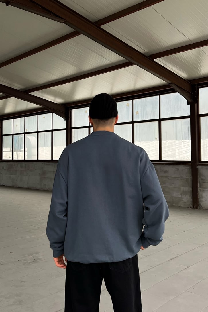 Basic Füme Zipper Sweatshirt