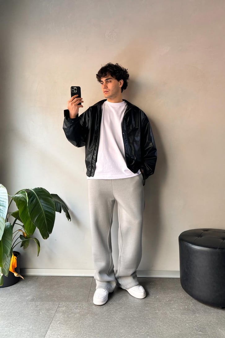 Basic Gri Baggy Eşofman Altı