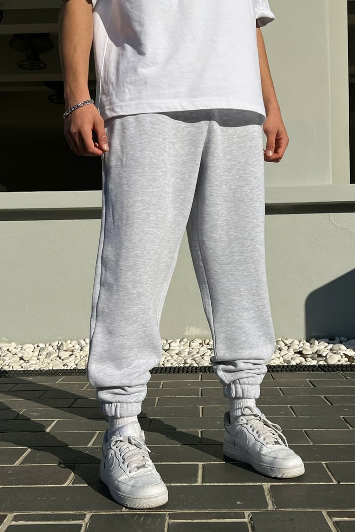 Basic Gri Melanj Jogger Fit Eşofman Altı