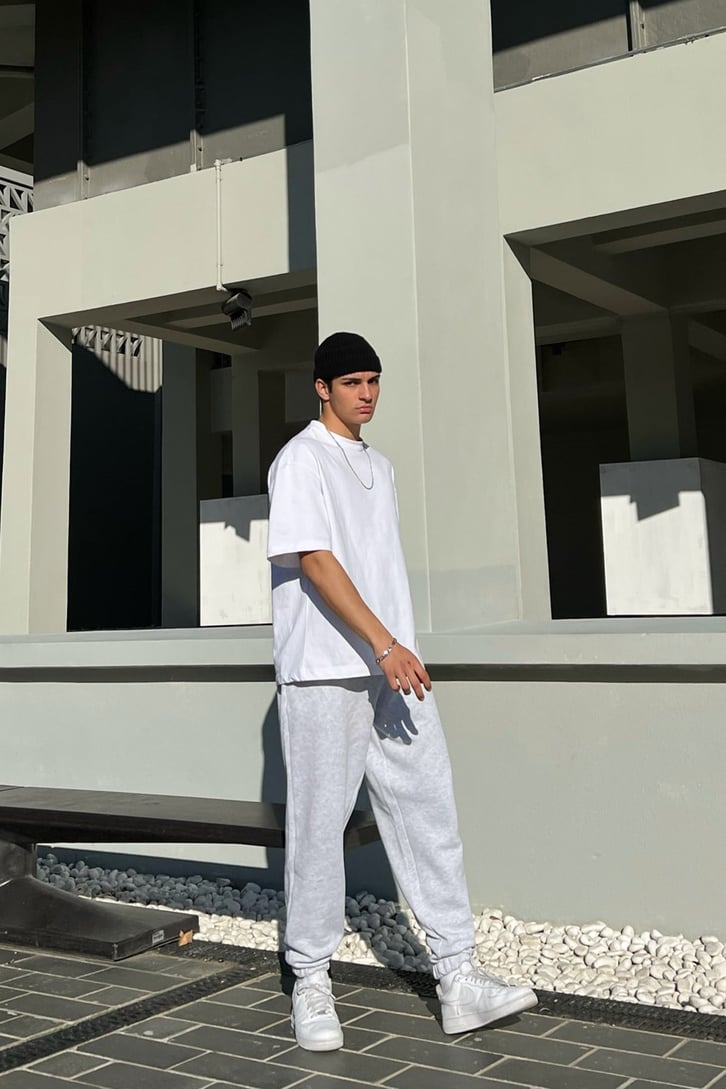 Basic Gri Melanj Jogger Fit Eşofman Altı