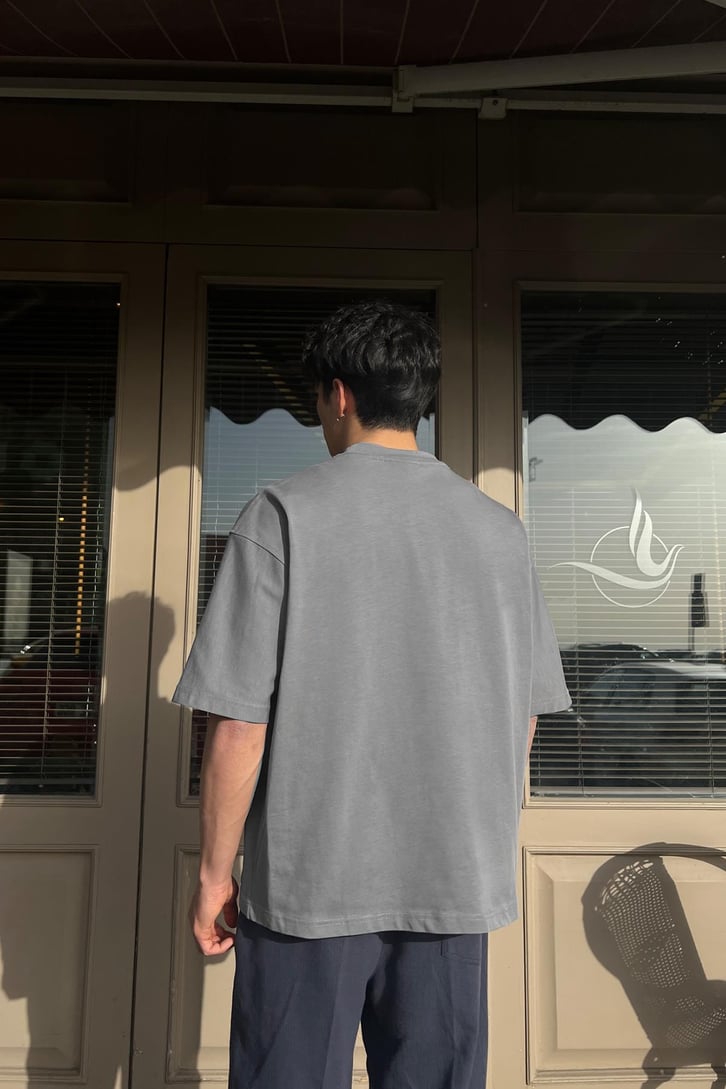Basic Gri Oversize Tişört