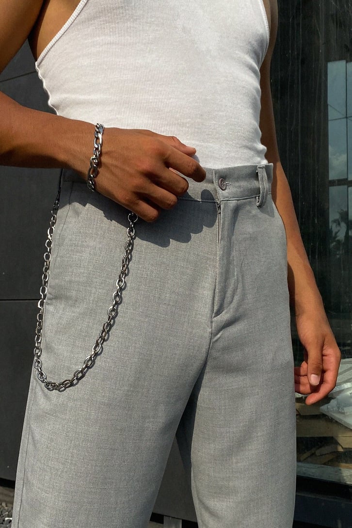 Basic Gri Premium Kumaş Pantolon