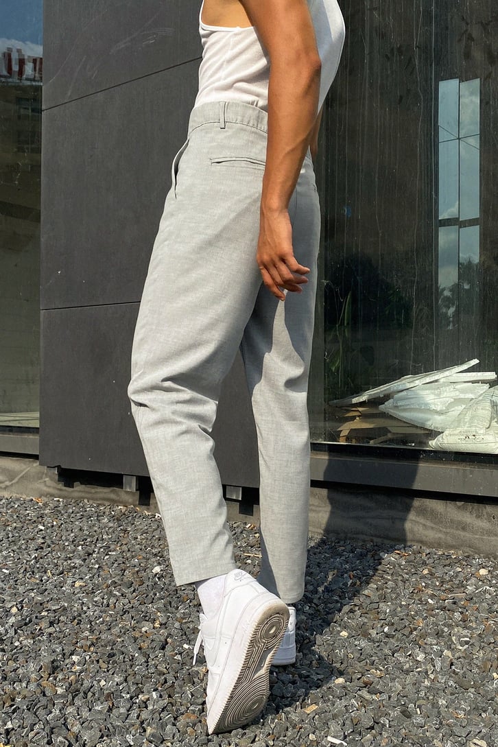 Basic Gri Premium Kumaş Pantolon