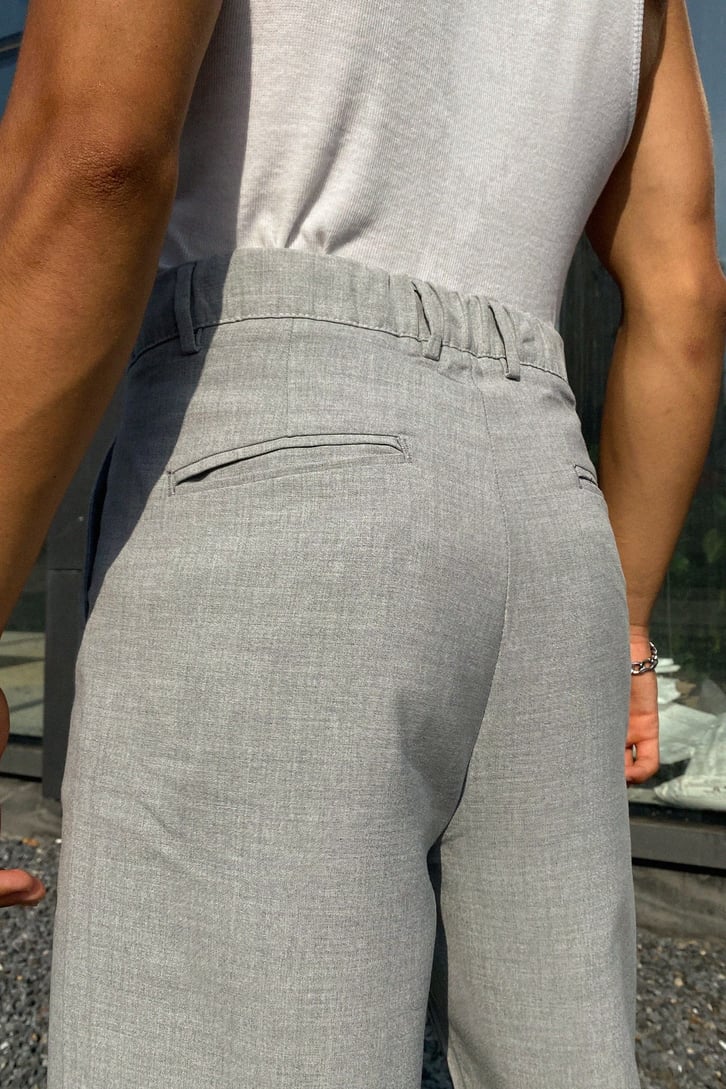 Basic Gri Premium Kumaş Pantolon