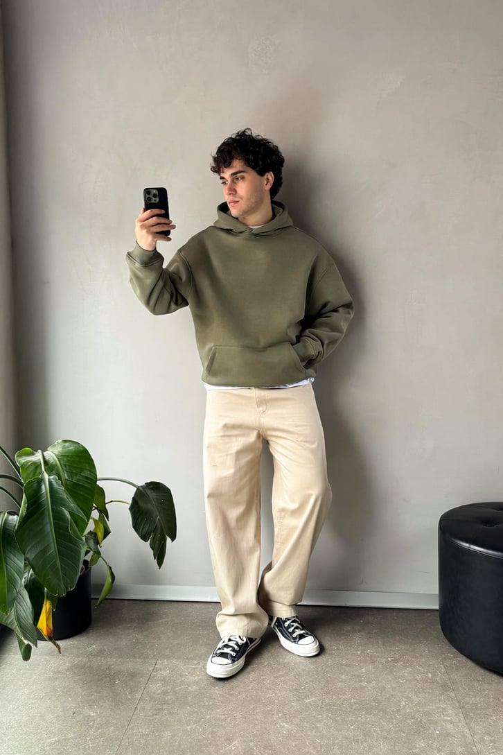 Basic Haki Oversize Hoodie