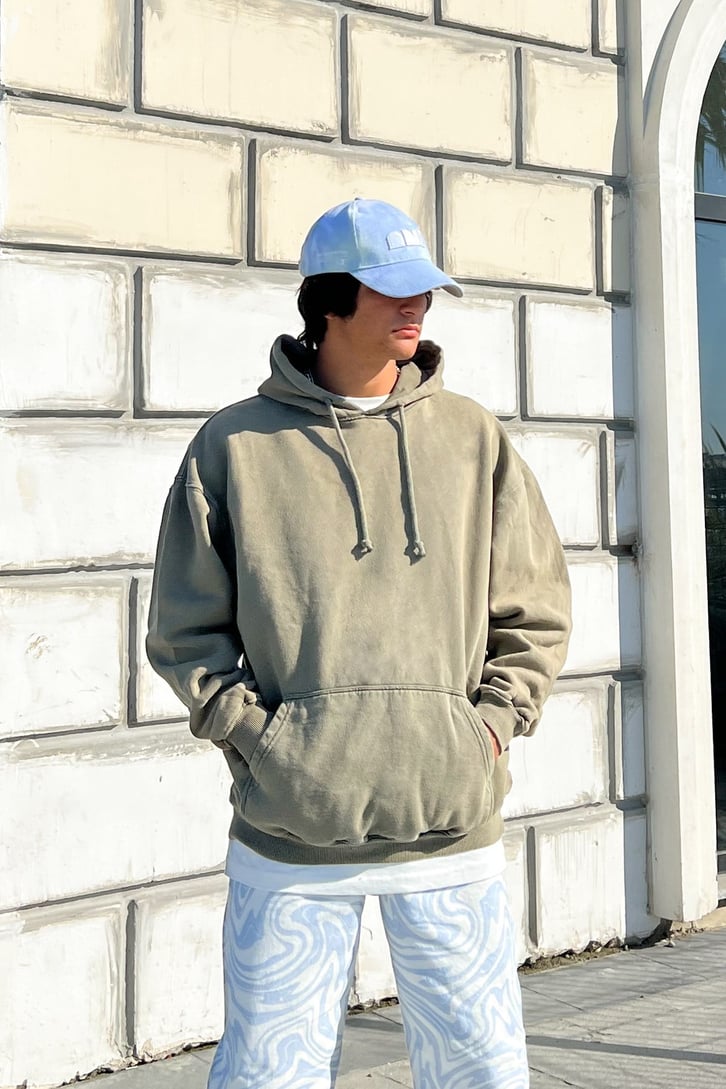 Basic Haki Oversize Sweatshirt