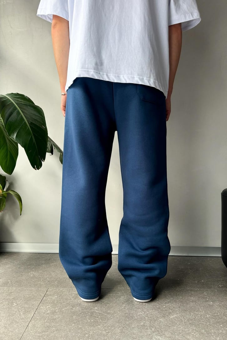 Basic İndigo Baggy Eşofman Altı