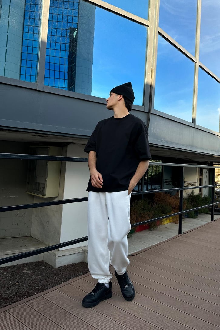 Basic Jogger Ekru Eşofman Altı