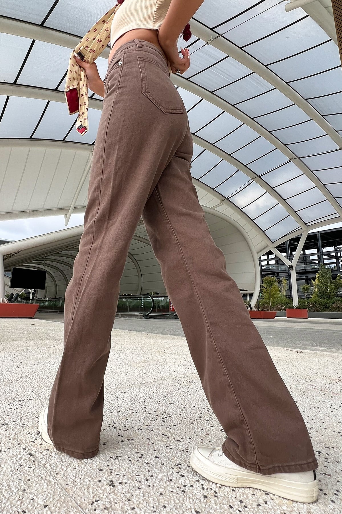 Basic Kahverengi Baggy Jean