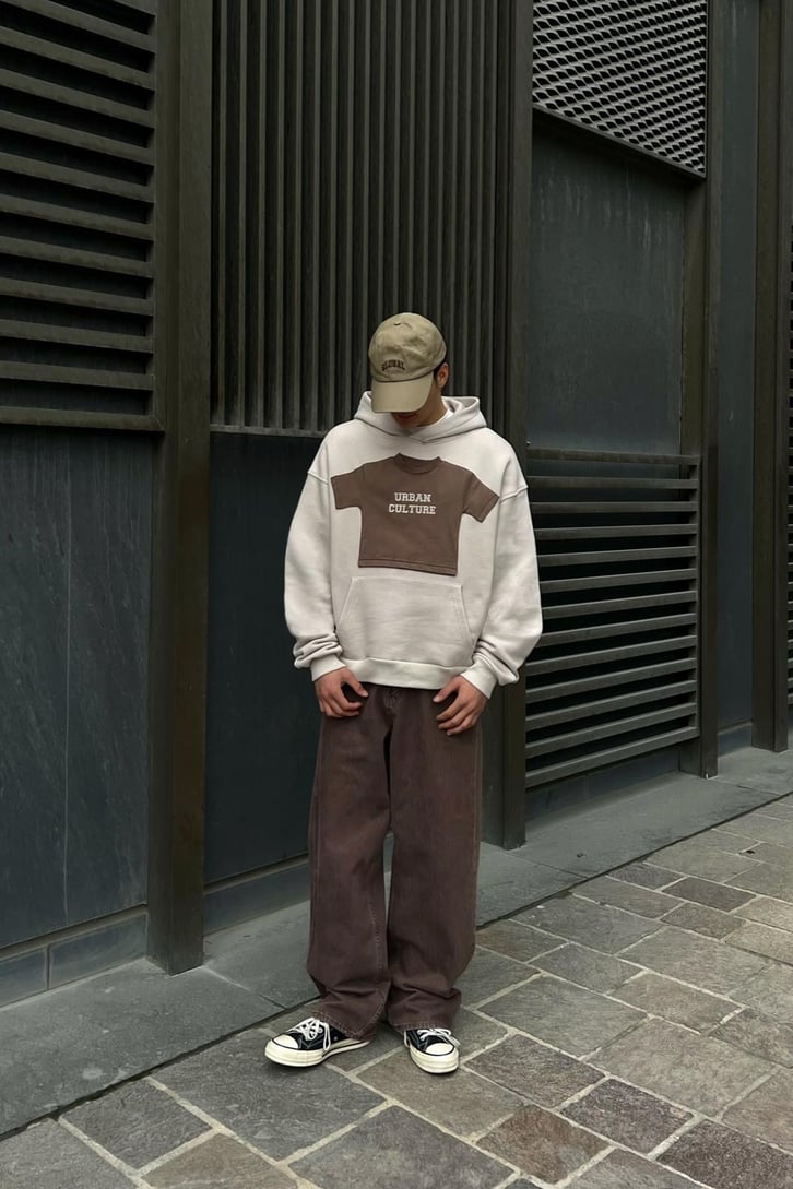Basic Kahverengi Baggy Jean